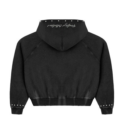 black prestige angel hoodie blue