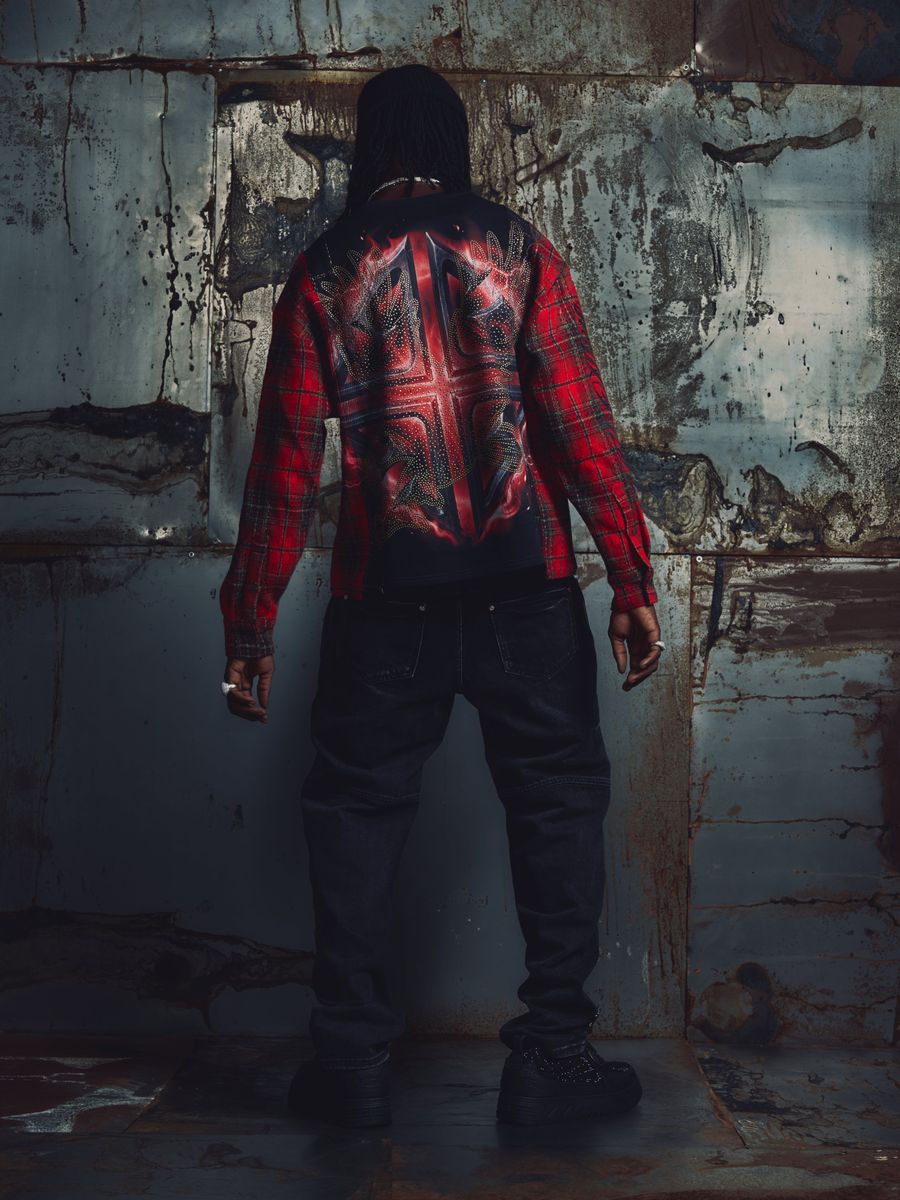 blood eagle flannel tee