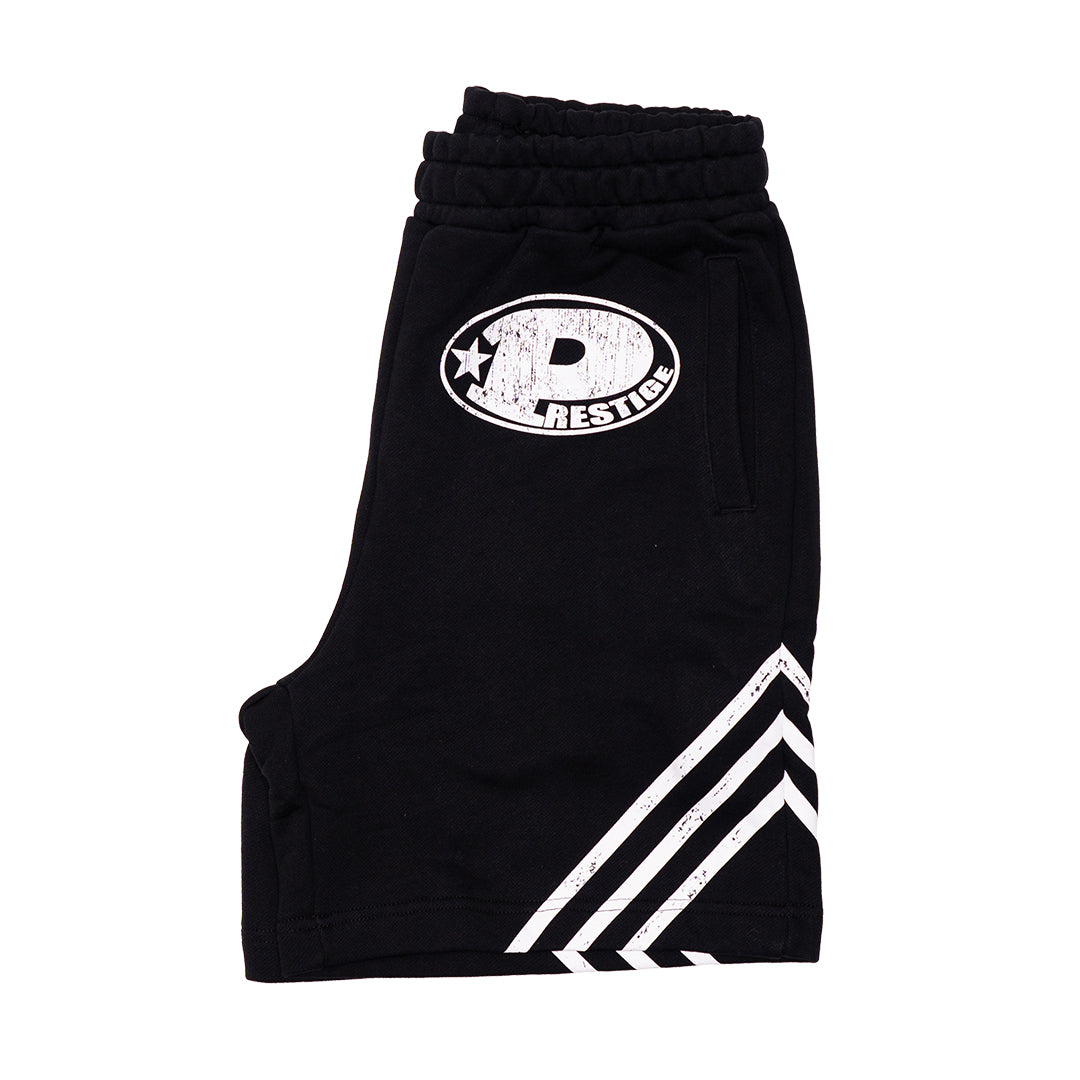 prestige "p logo" striped shorts