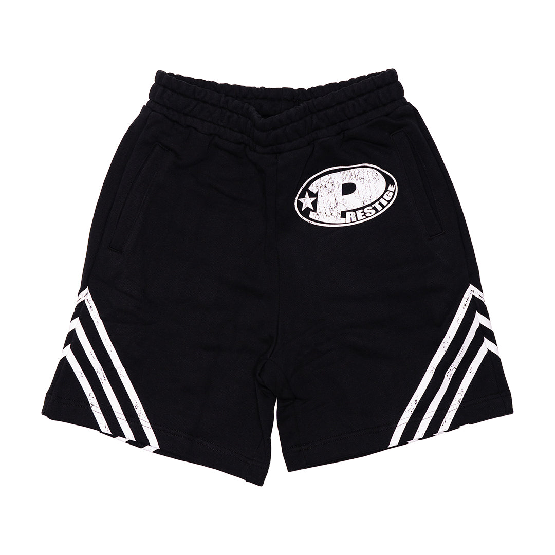 prestige "p logo" striped shorts