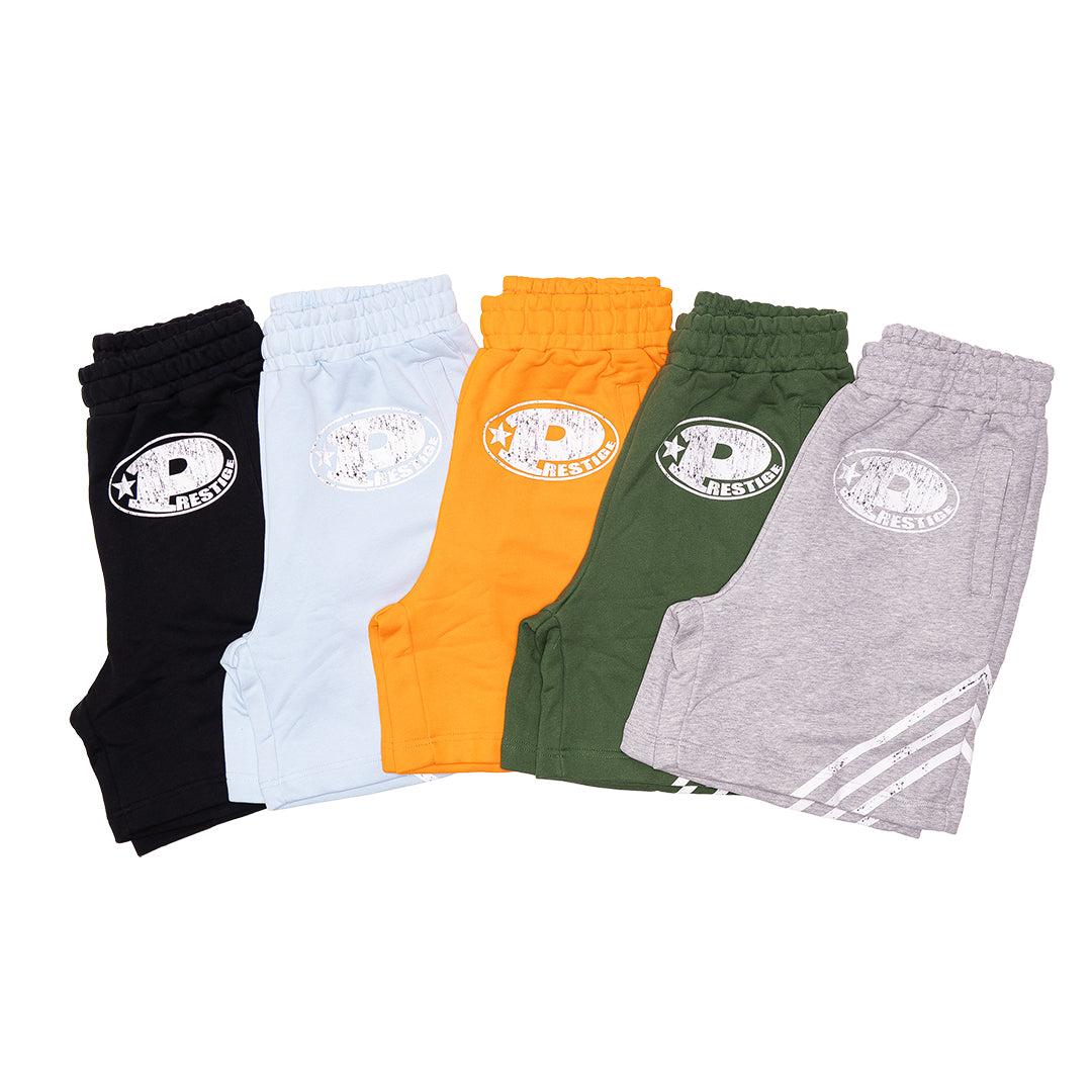 prestige "p logo" striped shorts