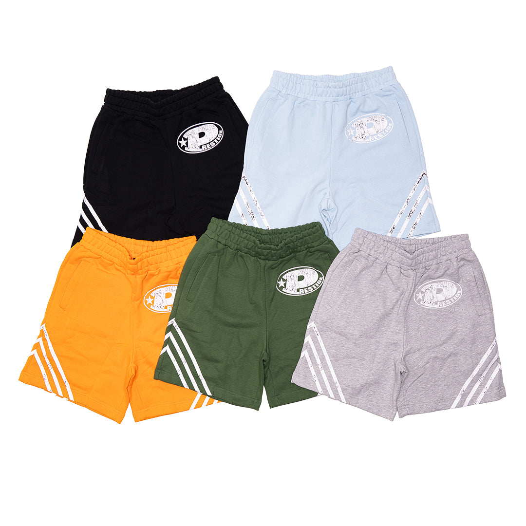 prestige "p logo" striped shorts