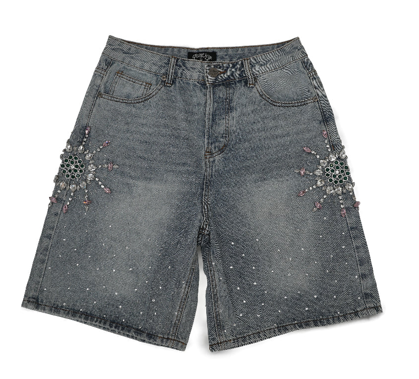 prestige “emerald” jean shorts