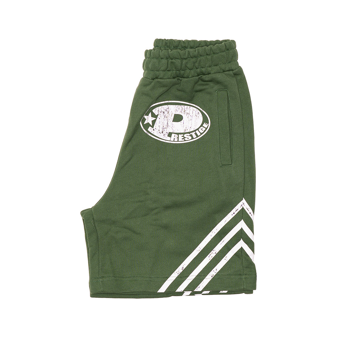 prestige "p logo" striped shorts