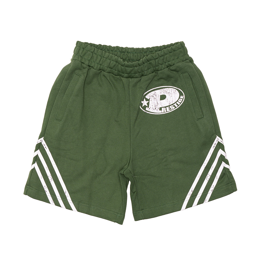 prestige "p logo" striped shorts