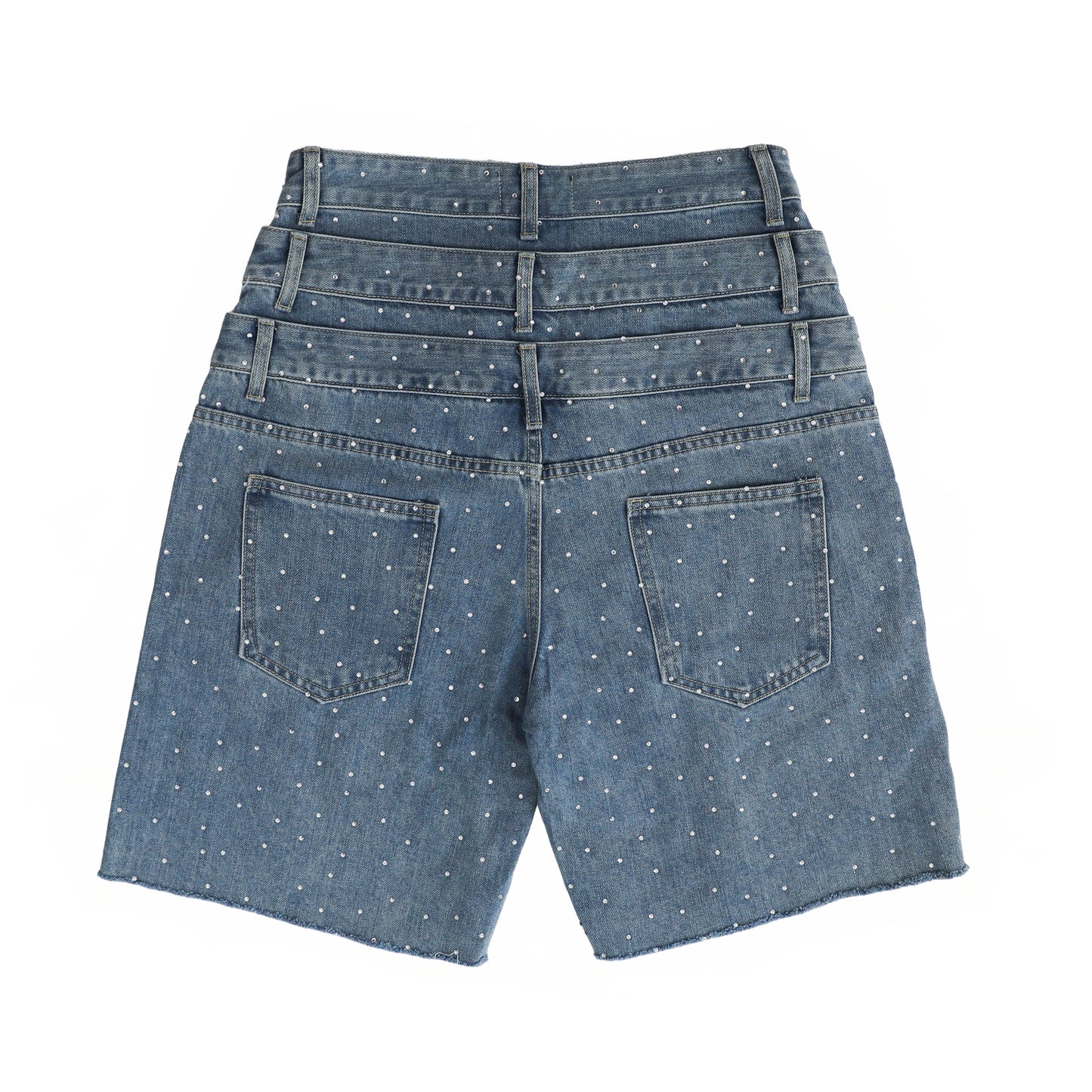 prestige triple waist denim shorts
