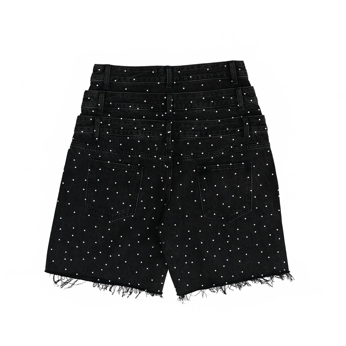 prestige triple waist denim shorts