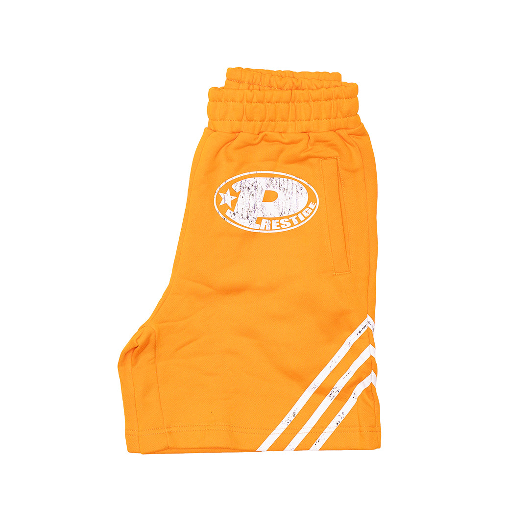 prestige "p logo" striped shorts