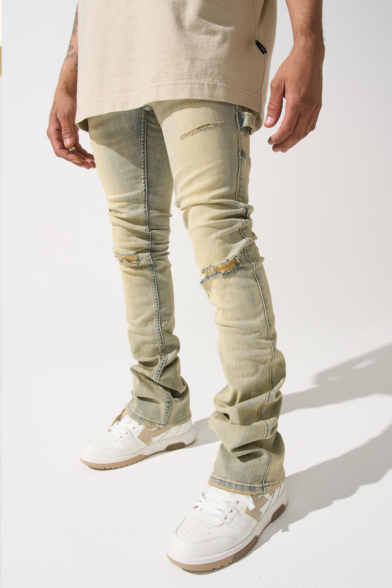 serenede cedar stacked jeans