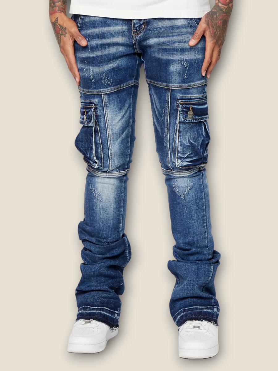 esntl lab cougar dark blue jeans