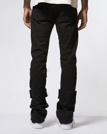 Ajenda Jet Black Stacked Jeans