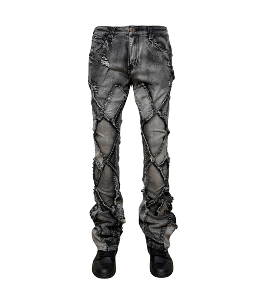 Vicious Black Patched Denim