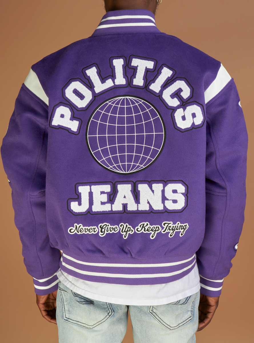 politics varsity jacket