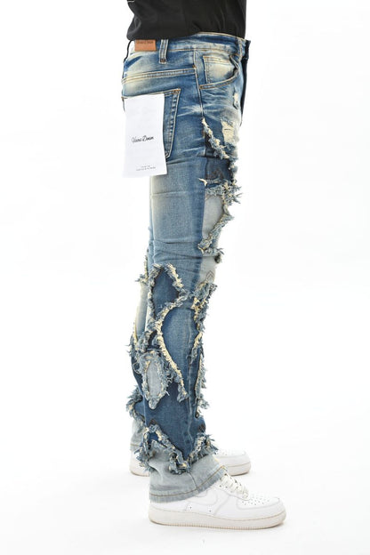 Vicious Blue Patched Denim