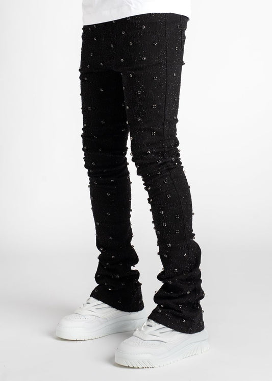 All Black Embellished Denim Jeans