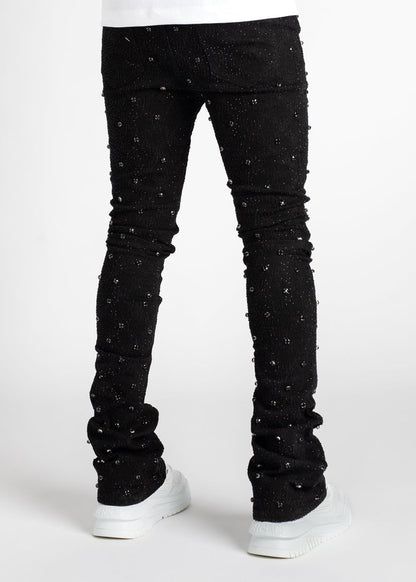 All Black Embellished Denim Jeans