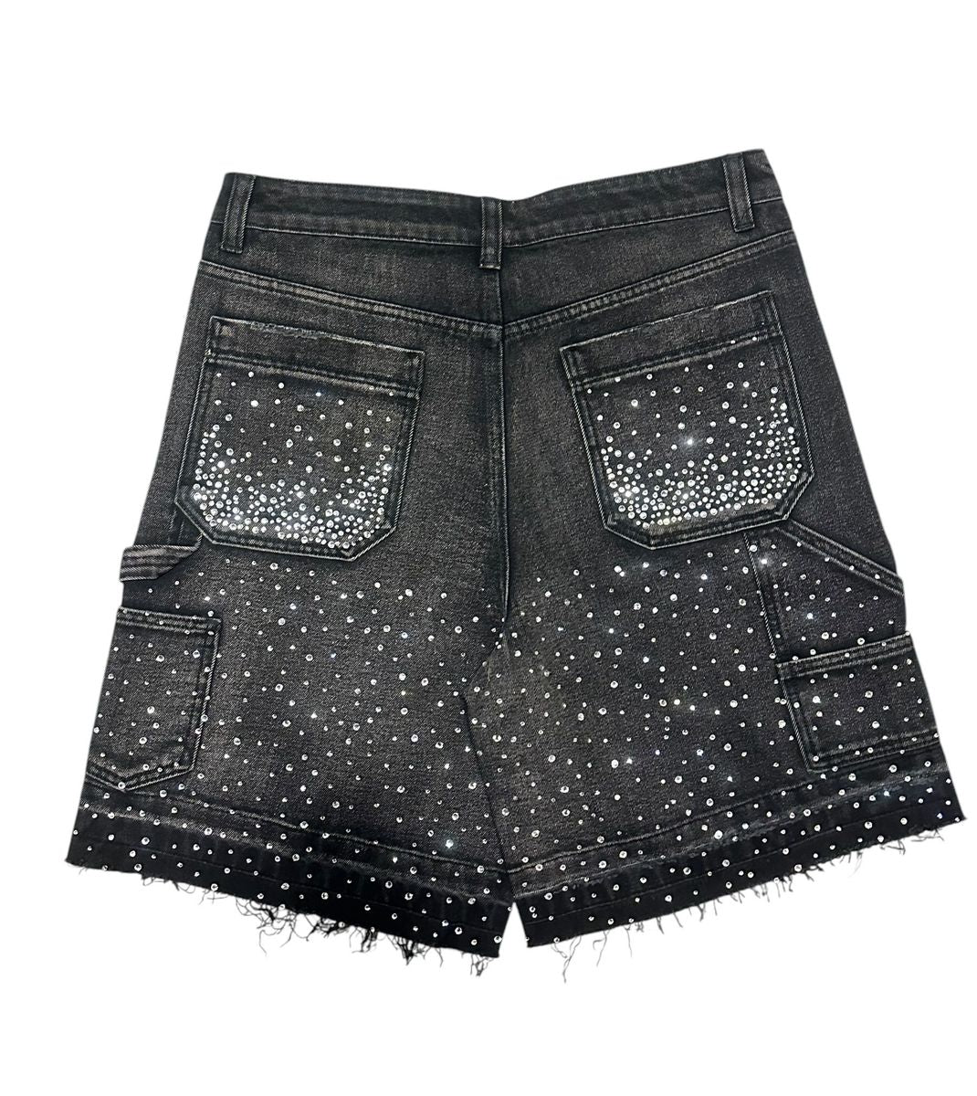 heritage black wash jean shorts