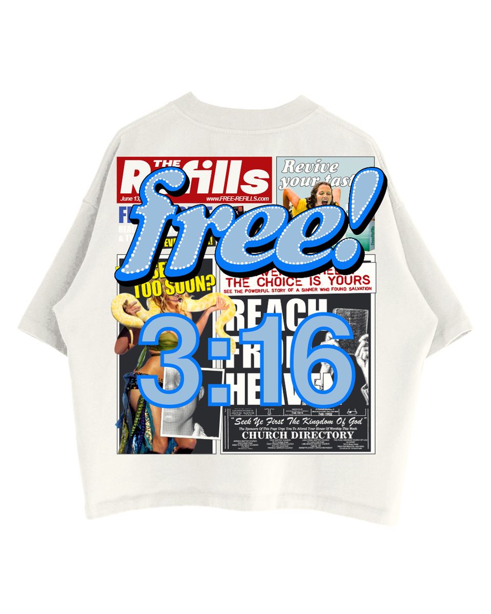 free refills tabloid tee
