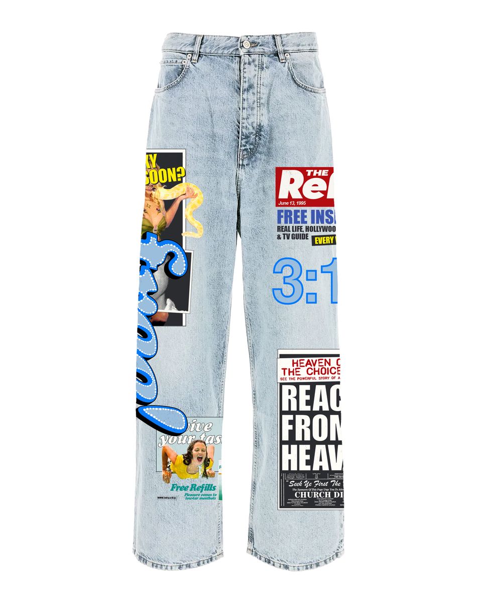 free refills tabloid denim jeans