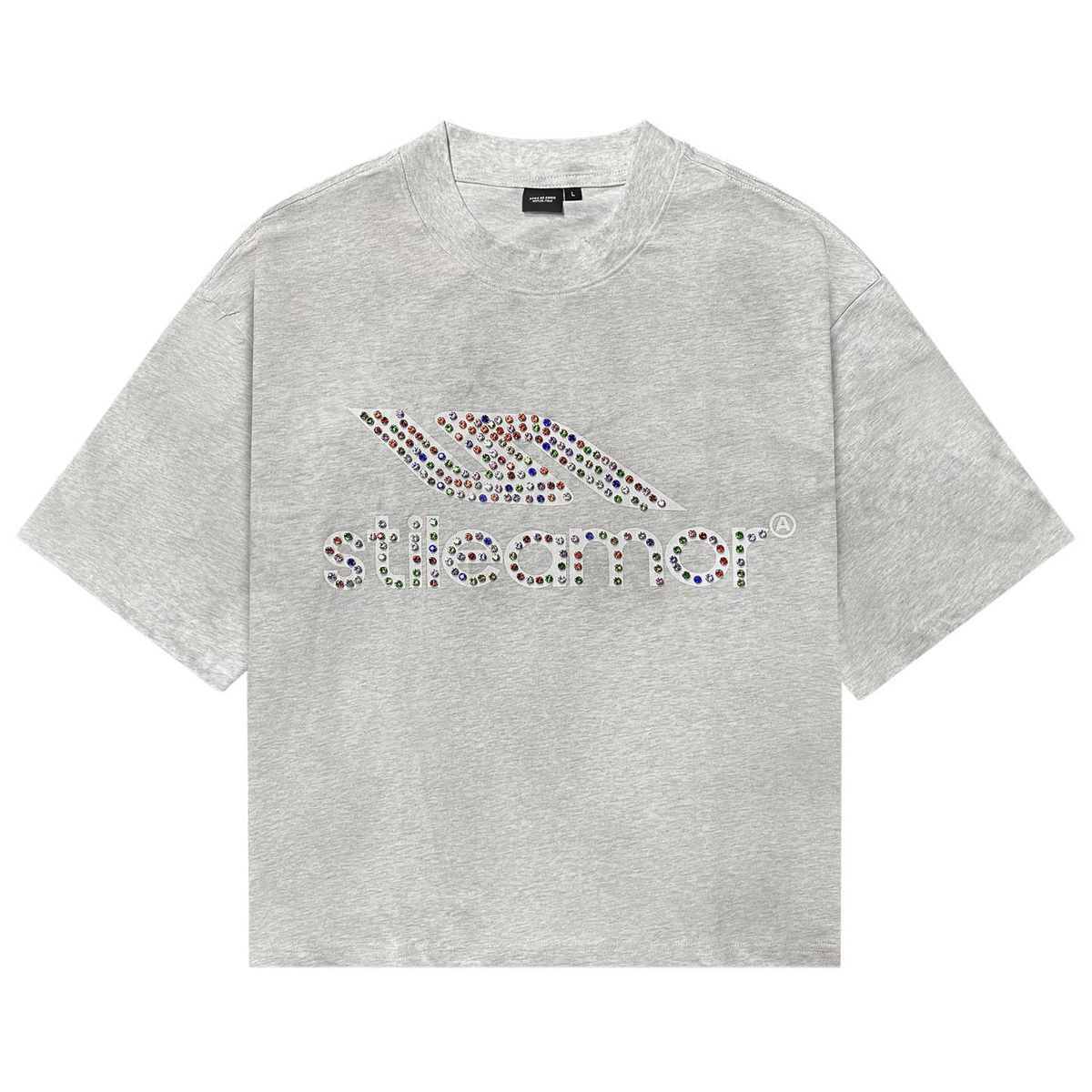 stile de amor grey rhinestone tee