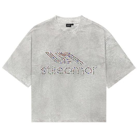Stile De Amor Grey Rhinestone Tee