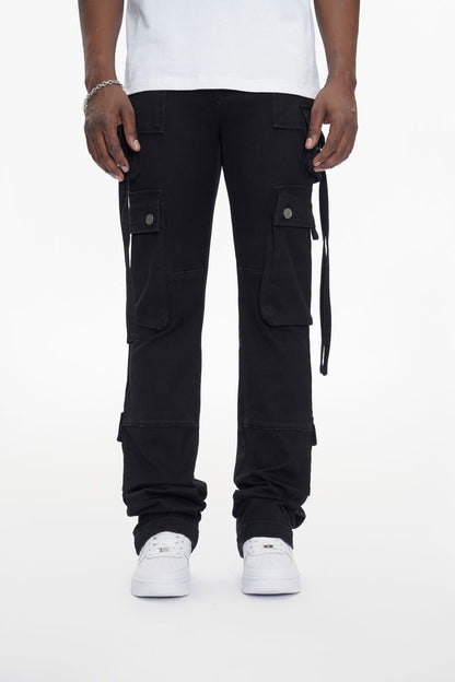 Anom Jet Black Stacked Jeans