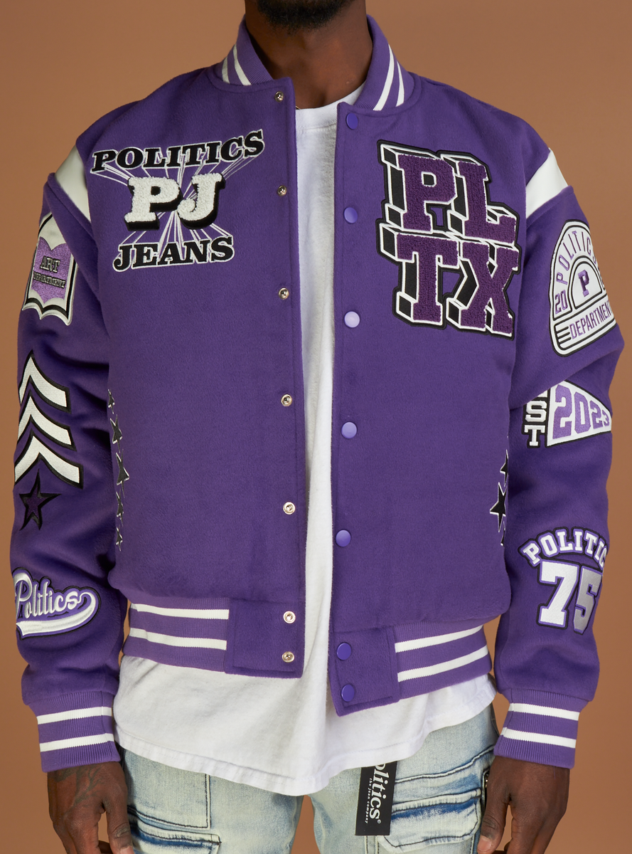 politics varsity jacket