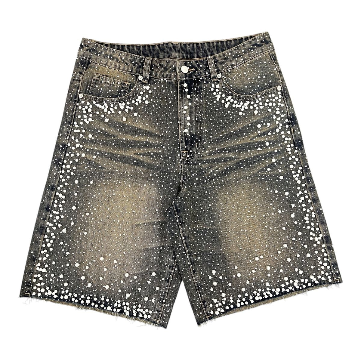 concept keystone rhinestone jorts