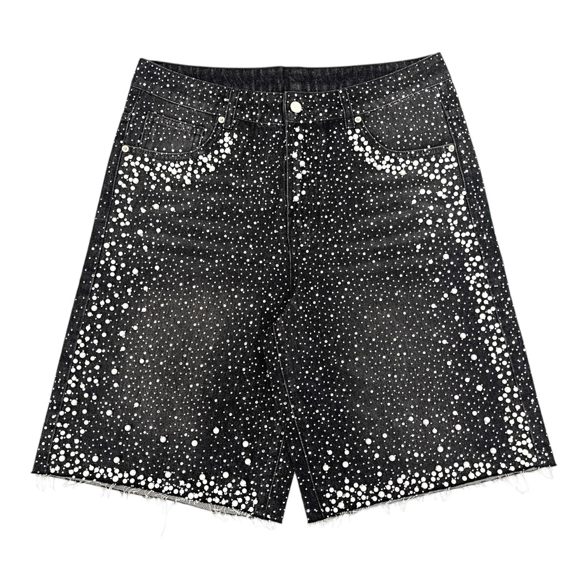 concept keystone rhinestone jorts