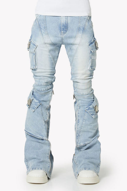 Guapi Aqua Blue Biker Denim
