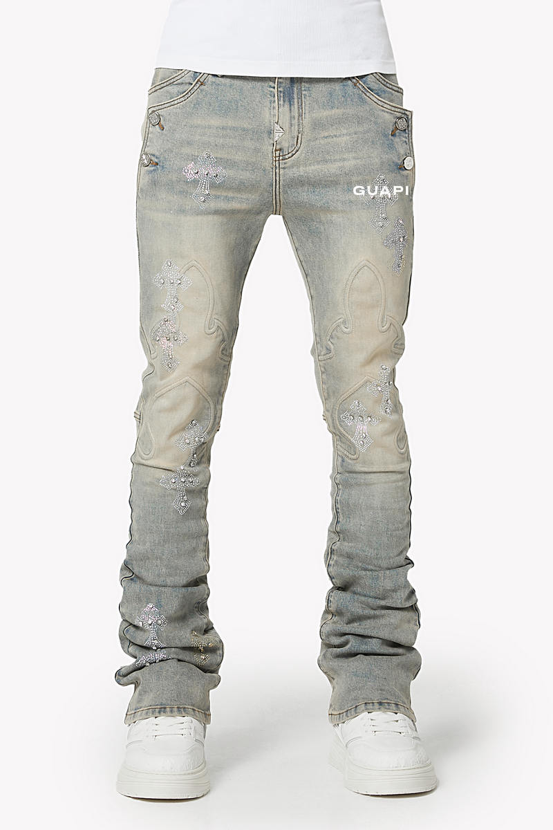 guapi faded cross denim