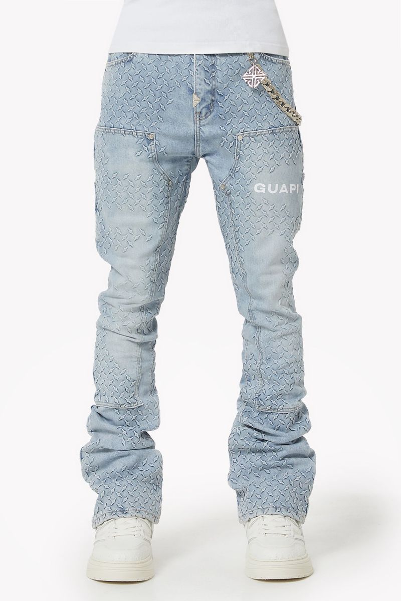 guapi aqua blue steel plate denim