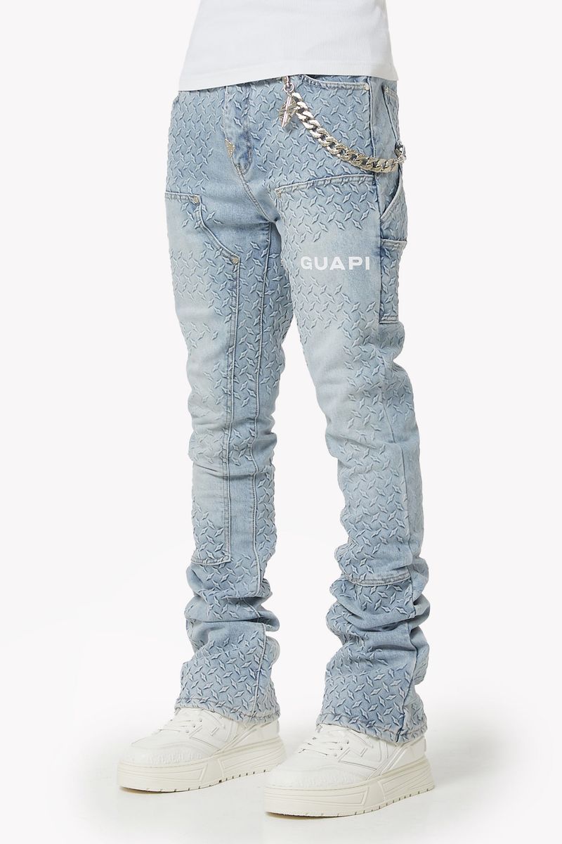 guapi aqua blue steel plate denim