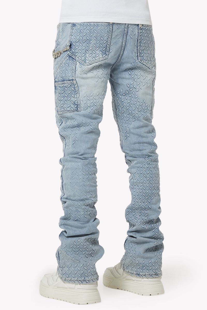 guapi aqua blue steel plate denim