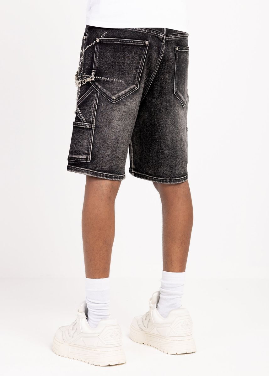 guapi obsidian spider denim shorts