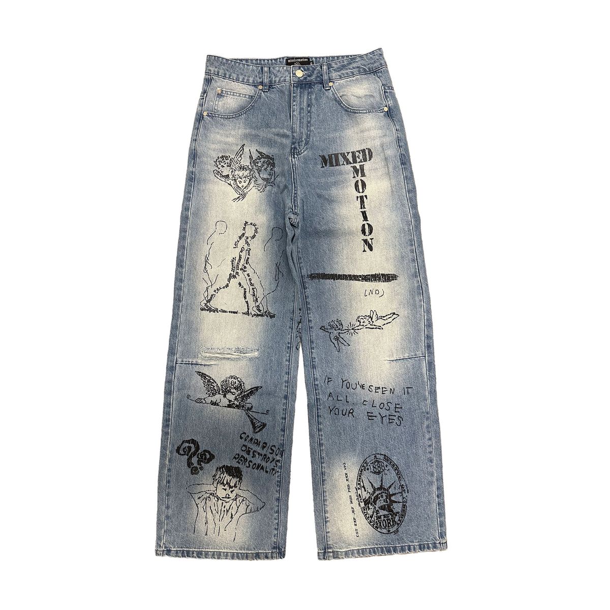 mixed emotion "canvas" denim jeans