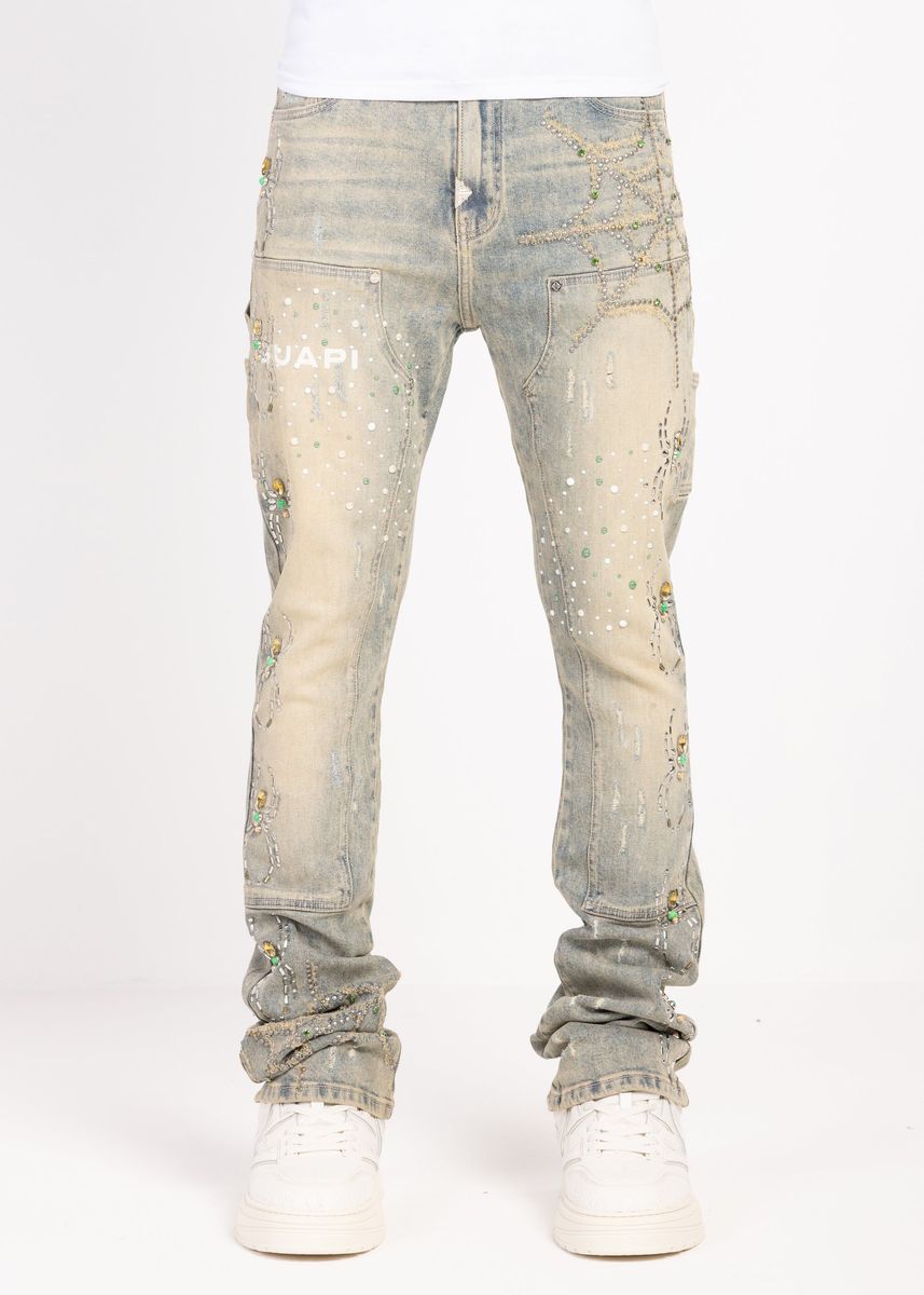 guapi emerald spider denim jeans