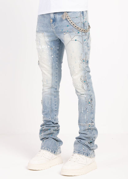 Guapi Aqua Spider Denim Jeans