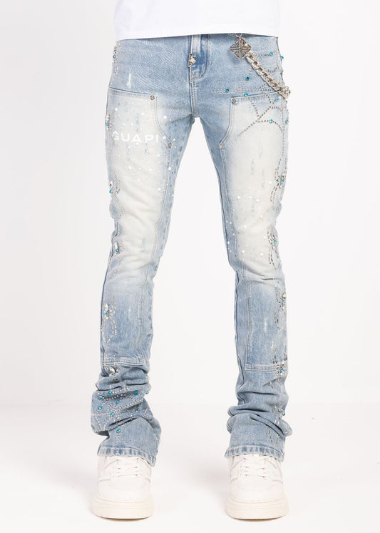 Guapi Aqua Spider Denim Jeans