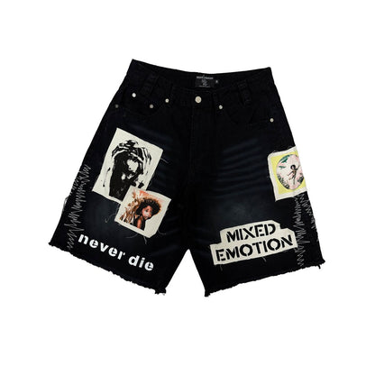 Mixed Emotion Black 'Chaos' Carpenter Shorts