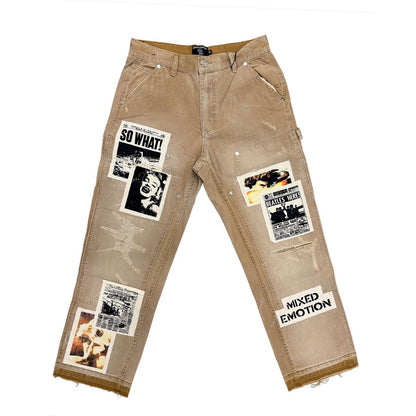 Mixed Emotion 'Newspaper' Carpenter Pants
