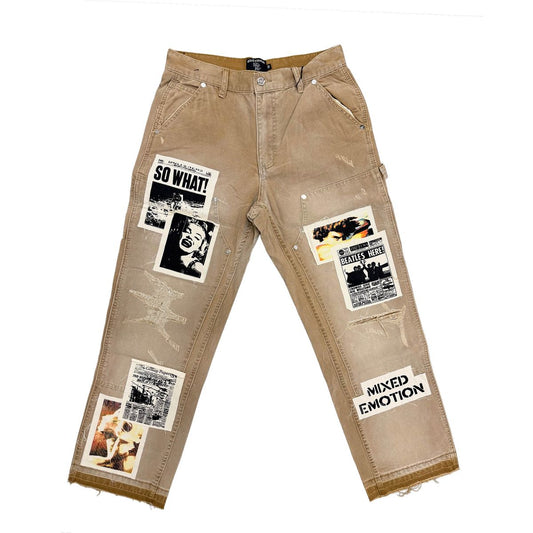 Mixed Emotion 'Newspaper' Carpenter Pants