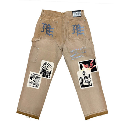 Mixed Emotion 'Newspaper' Carpenter Pants