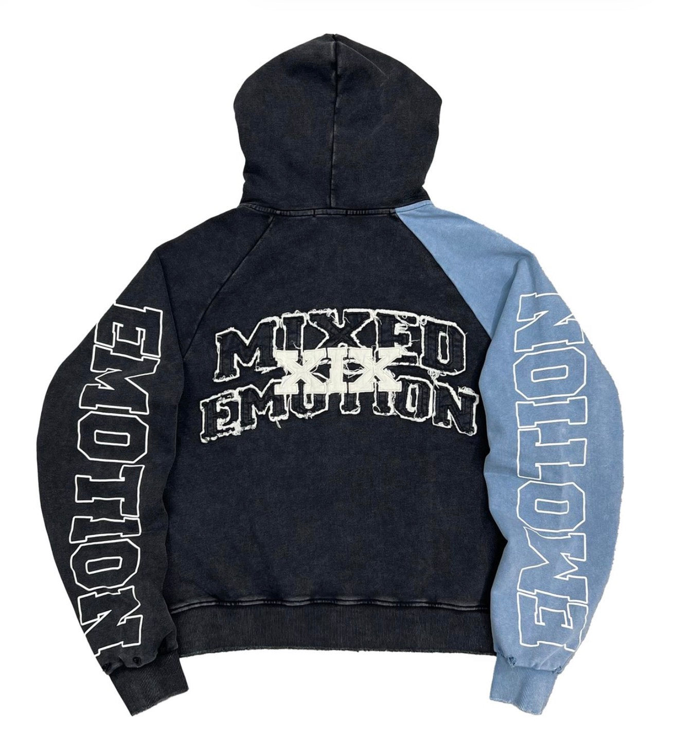 mixed emotion split decision hoodie