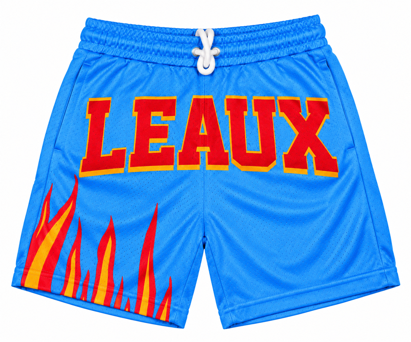 leaux flame mesh shorts