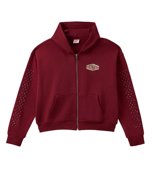Crystal Cactus Zip Hoodie