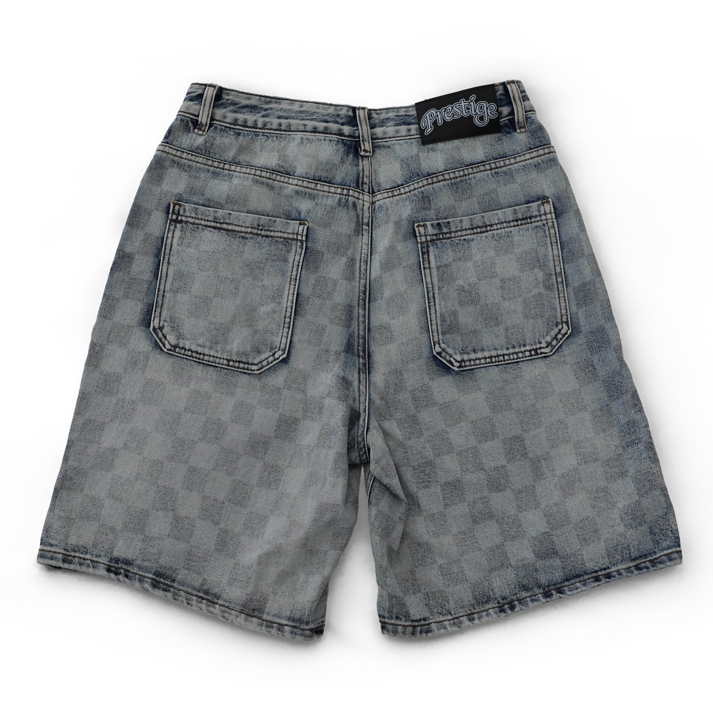 prestige checkerboard denim jorts