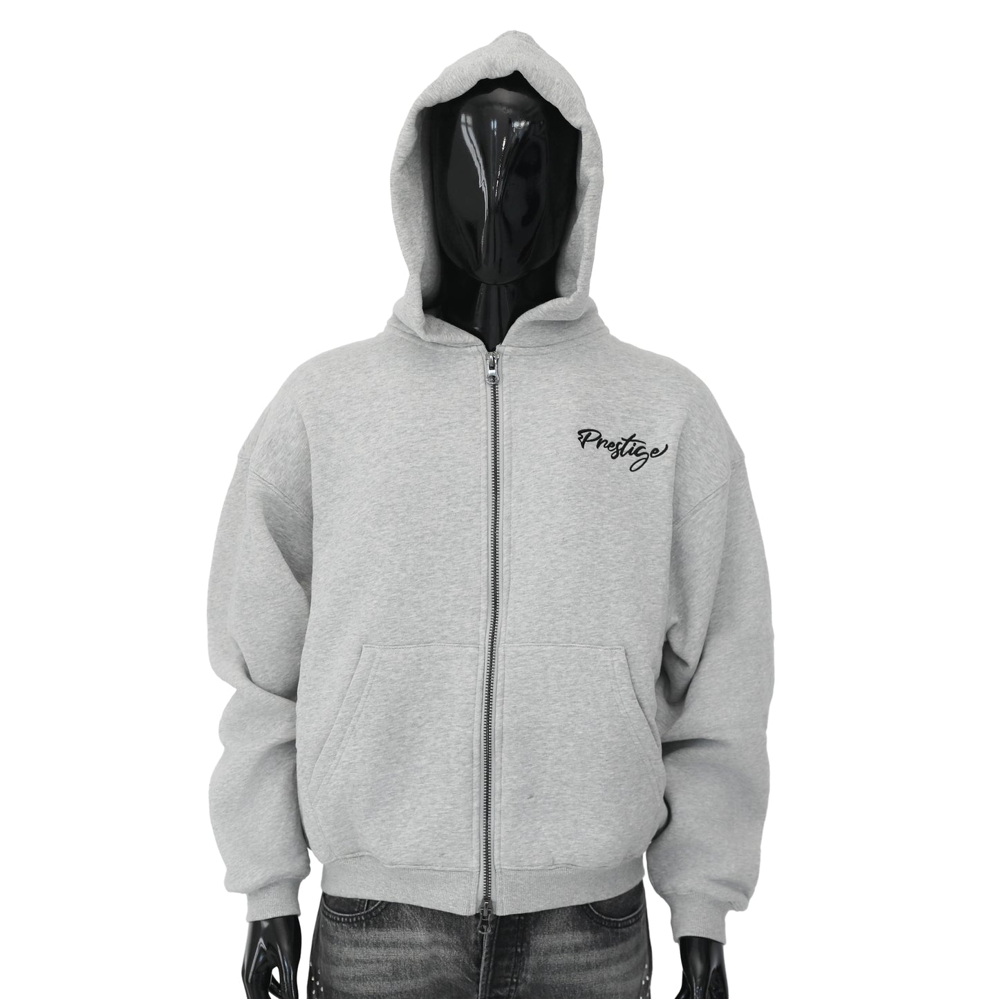 prestige grey backpack hoodie