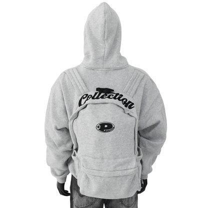 Prestige Grey Backpack Hoodie