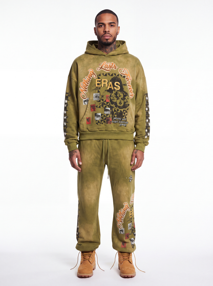 Olive Washed "Divine" Hoody